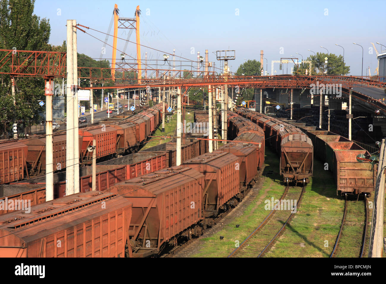 Nolo auto in carico porto, Odessa, Ucraina Foto Stock