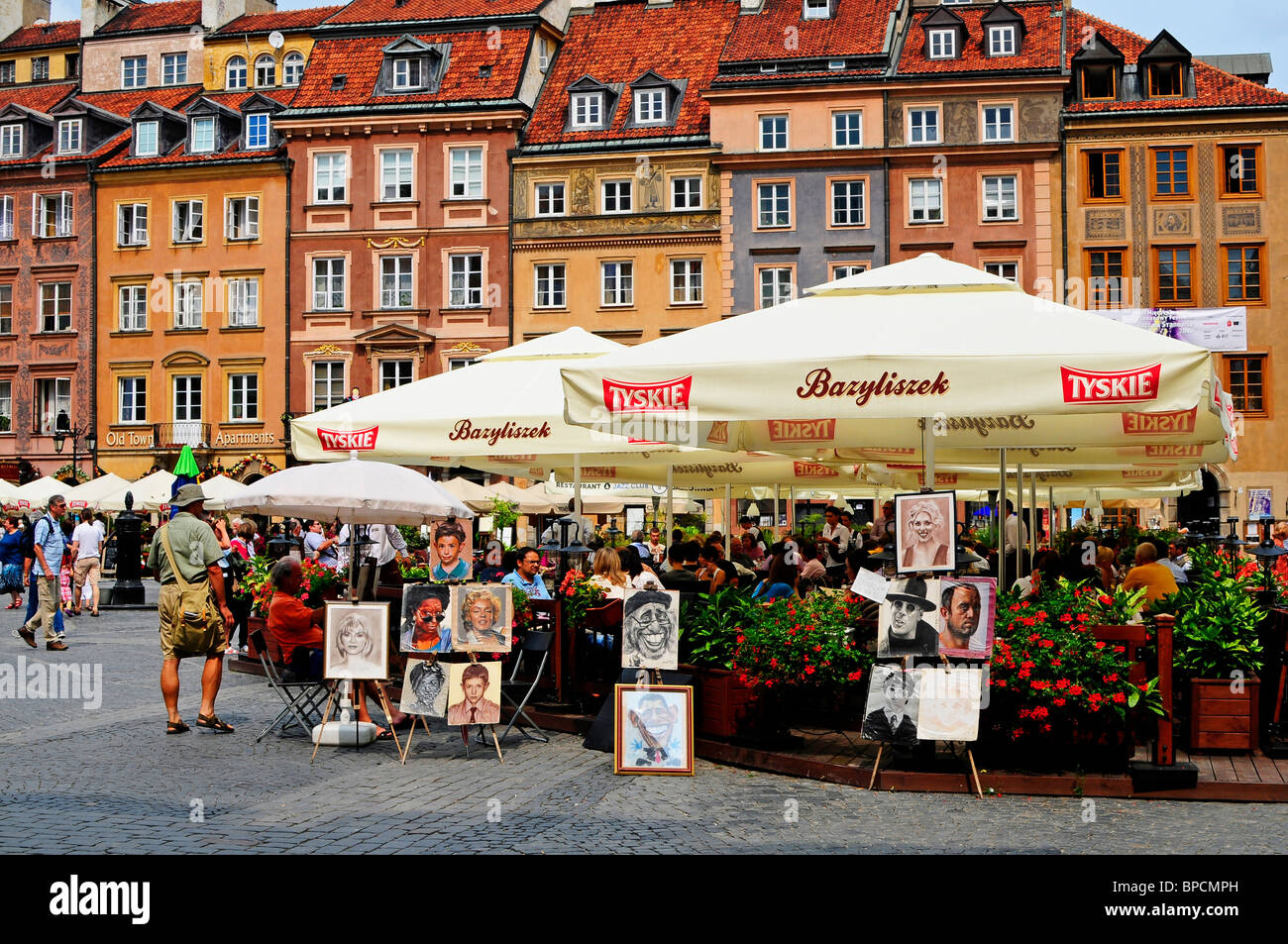 La Piazza del Mercato della Vecchia Città / Square, Varsavia, Polonia Foto Stock
