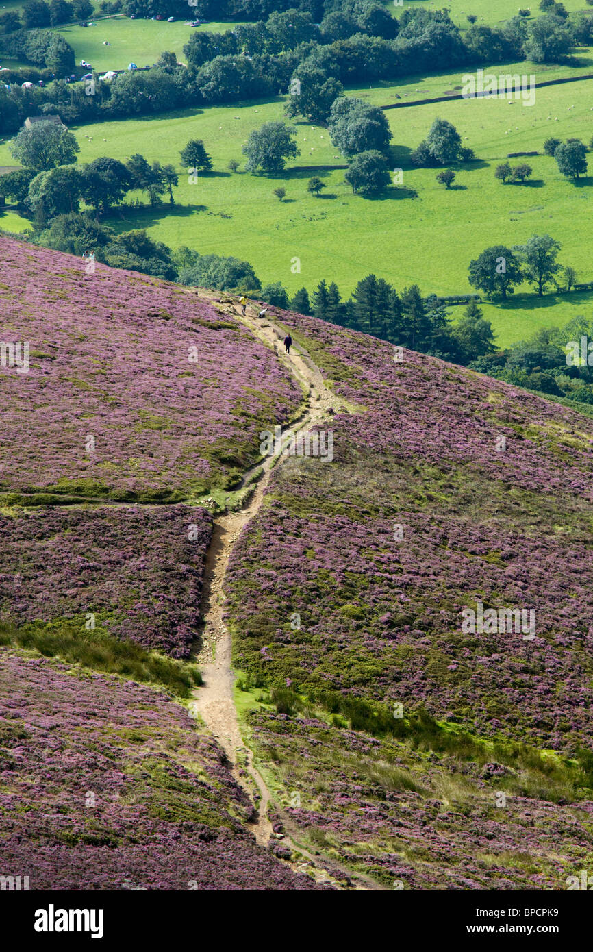 Il sentiero fino al NAB vale di edale derbyshire parco nazionale di Peak District Inghilterra uk gb Foto Stock