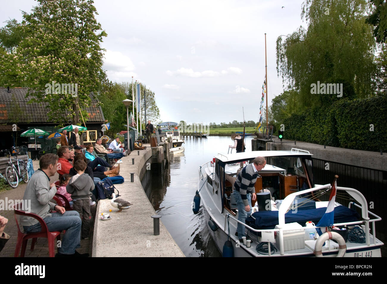 Bloccare Loosdrecht Vecht acqua Sport Paesi Bassi barca Foto Stock