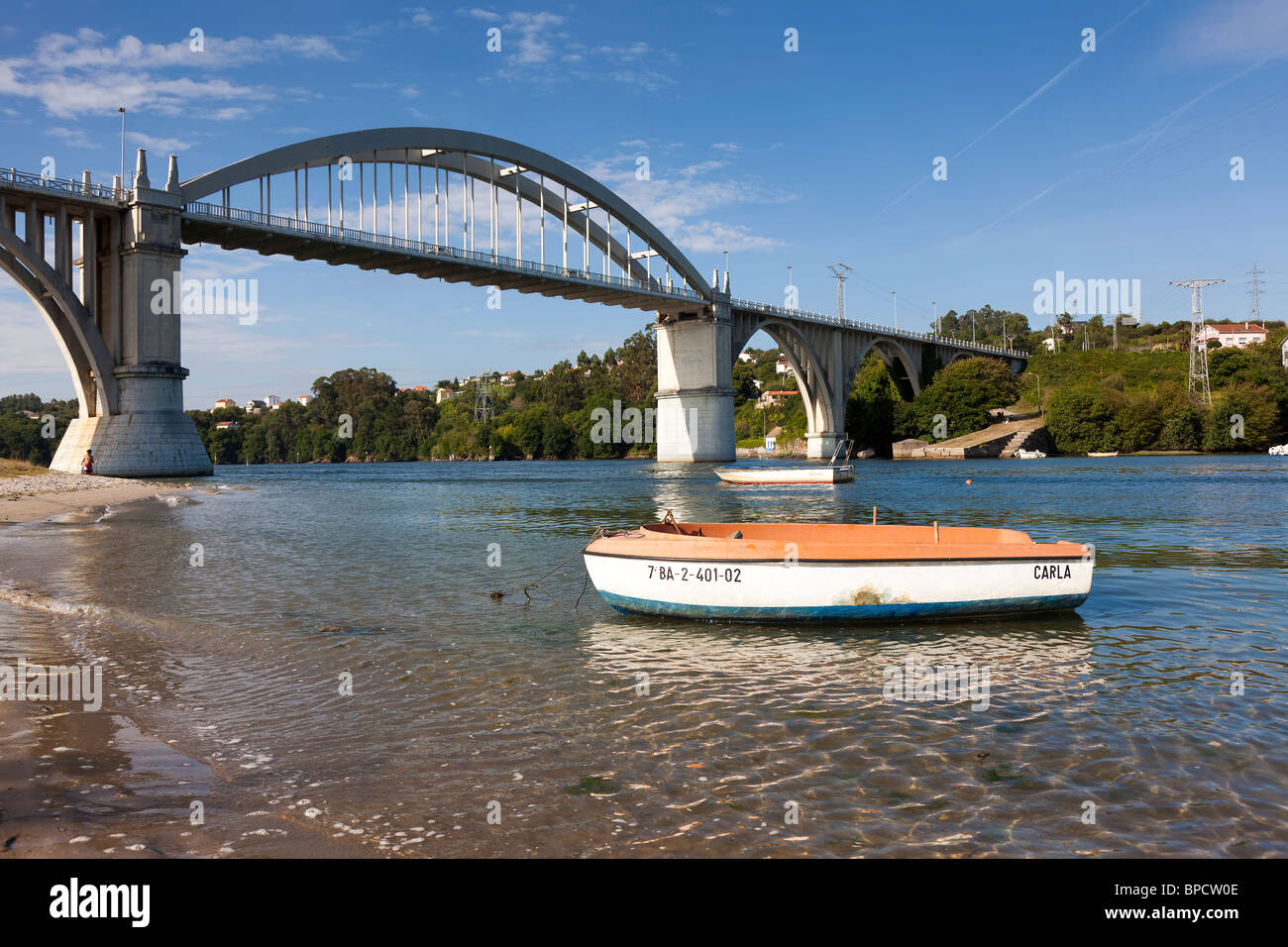 Ponte di Pedrido, Ria di Betanzos, La Coruña, Galizia, Spagna Foto Stock