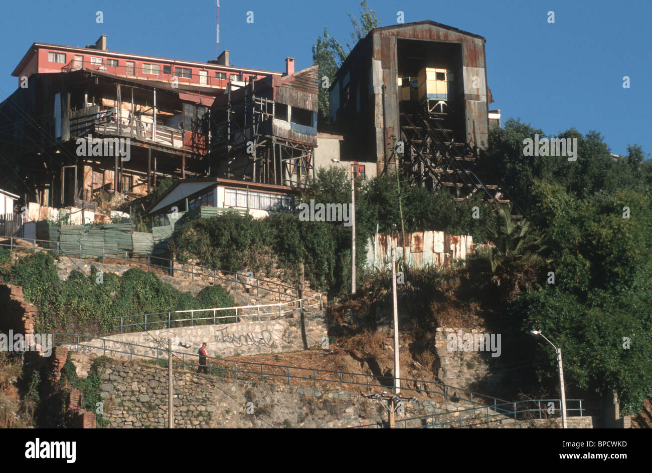 Il Cile la parte vecchia di Valparaiso sull'oceano pacifico Foto Stock