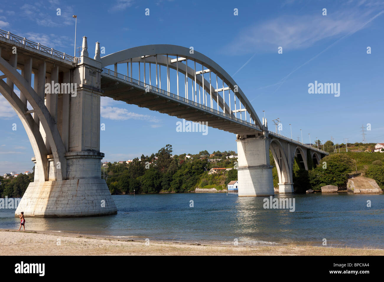 Ponte di Pedrido, Ria di Betanzos, La Coruña, Galizia, Spagna Foto Stock