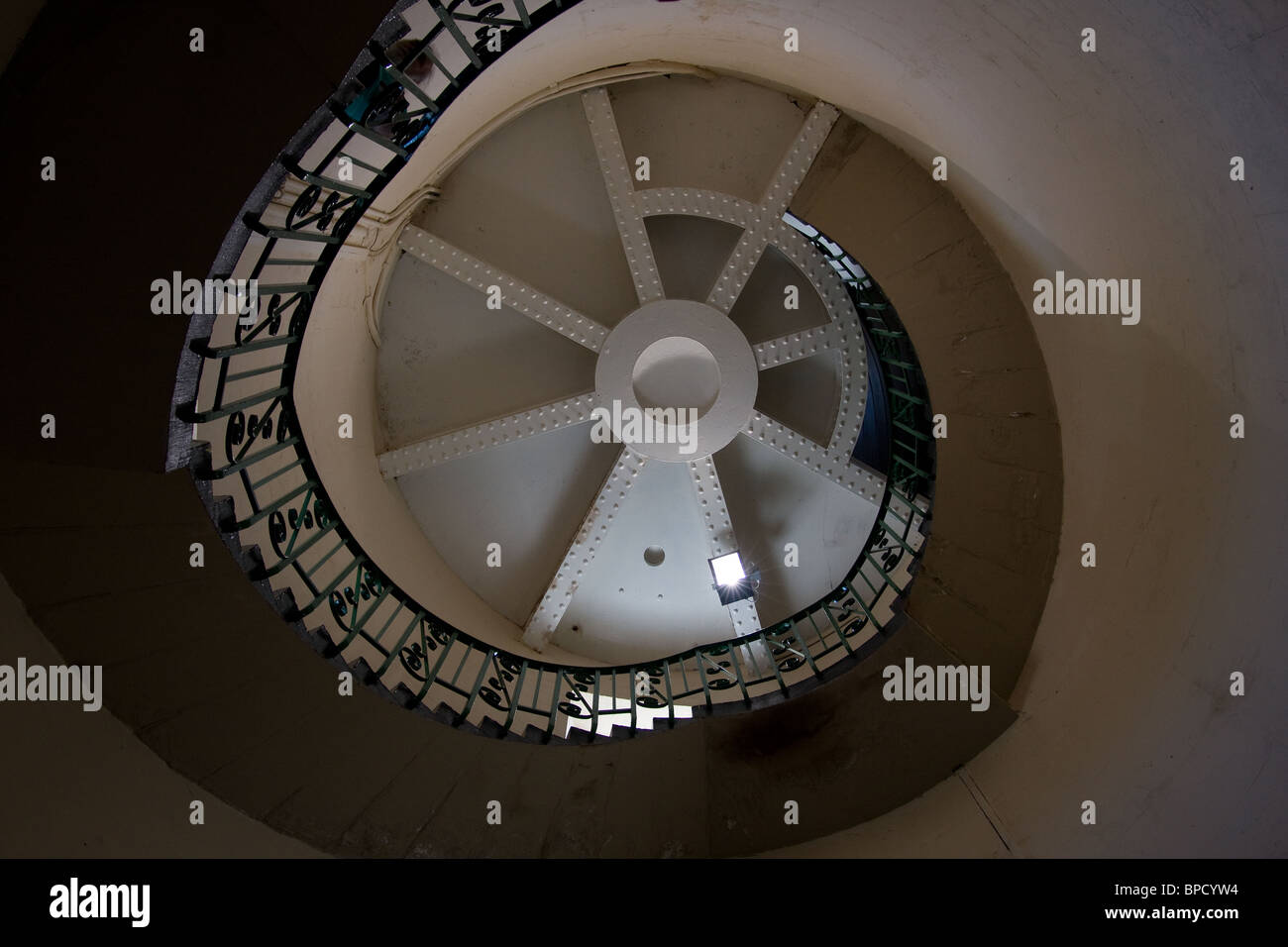 Xix secolo torre faro scalinata a spirale vecchio Foto Stock