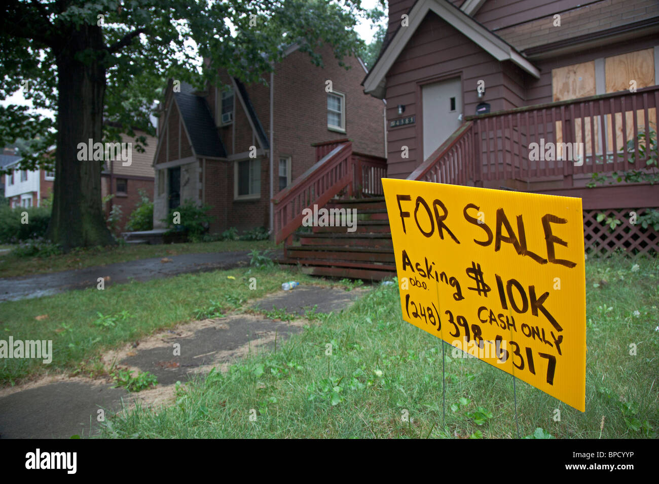 Casa a buon mercato per la vendita di Detroit Foto Stock
