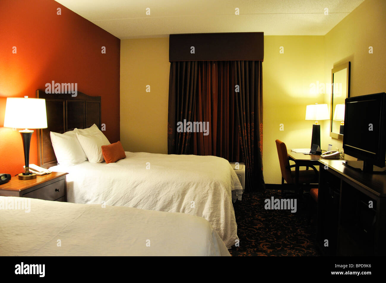 Hampton Inn hotel room, STATI UNITI D'AMERICA Foto Stock