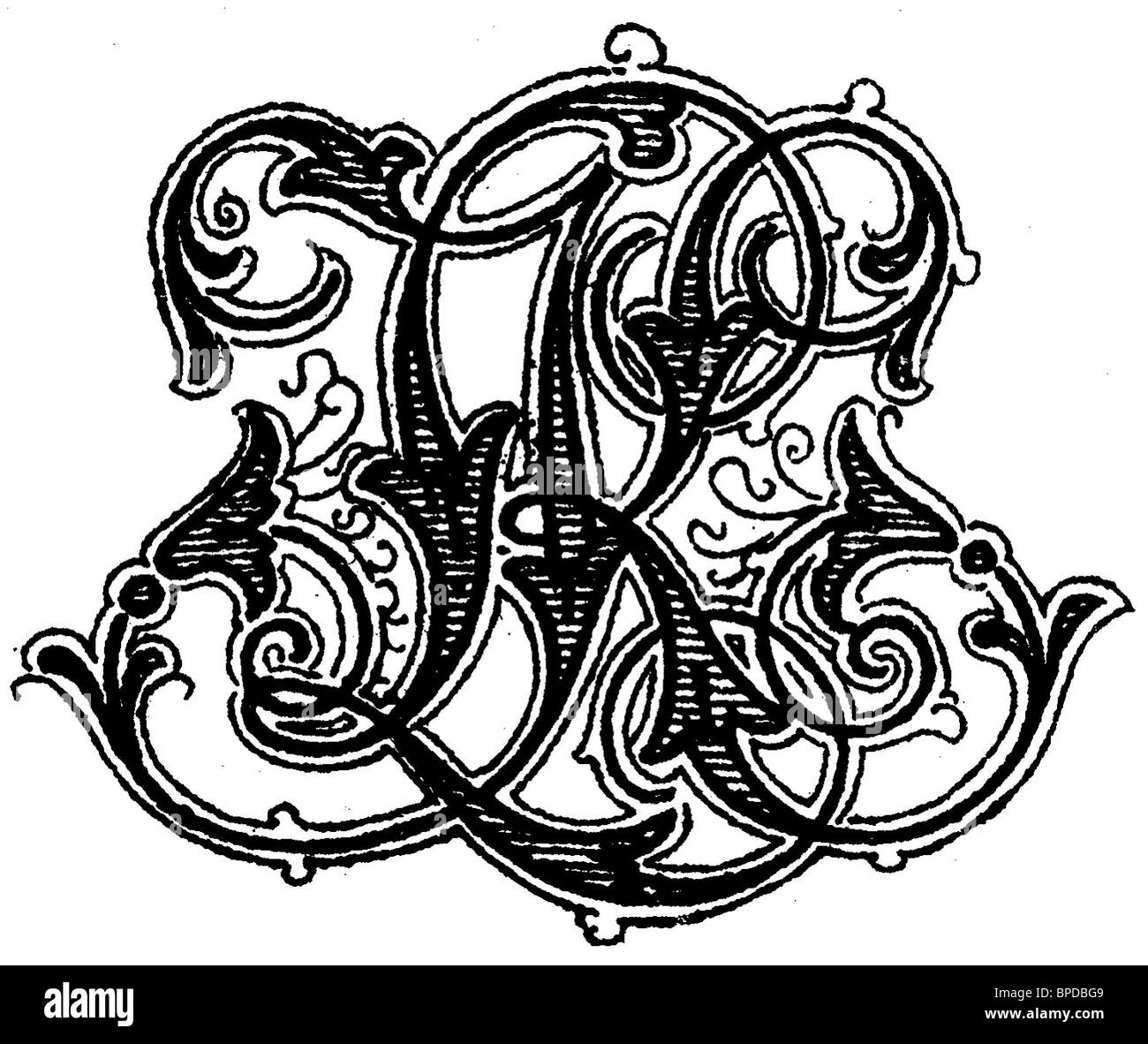 monogramma LK Foto Stock