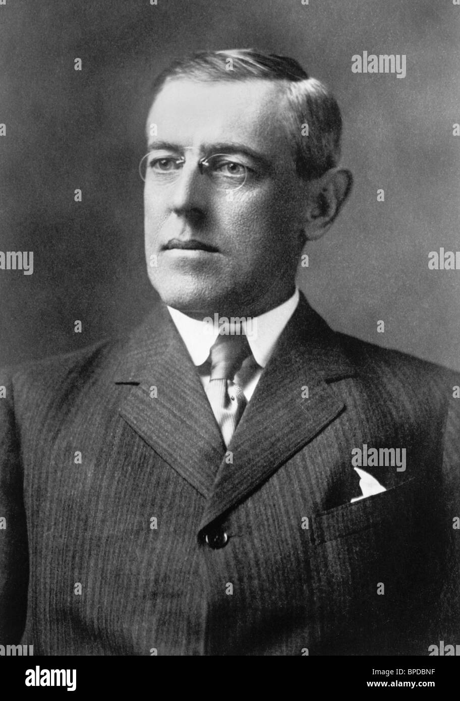 Foto ritratto circa 1910s del Woodrow Wilson (1856 - 1924) - il ventottesimo Presidente degli Stati Uniti (1913 - 1921). Foto Stock