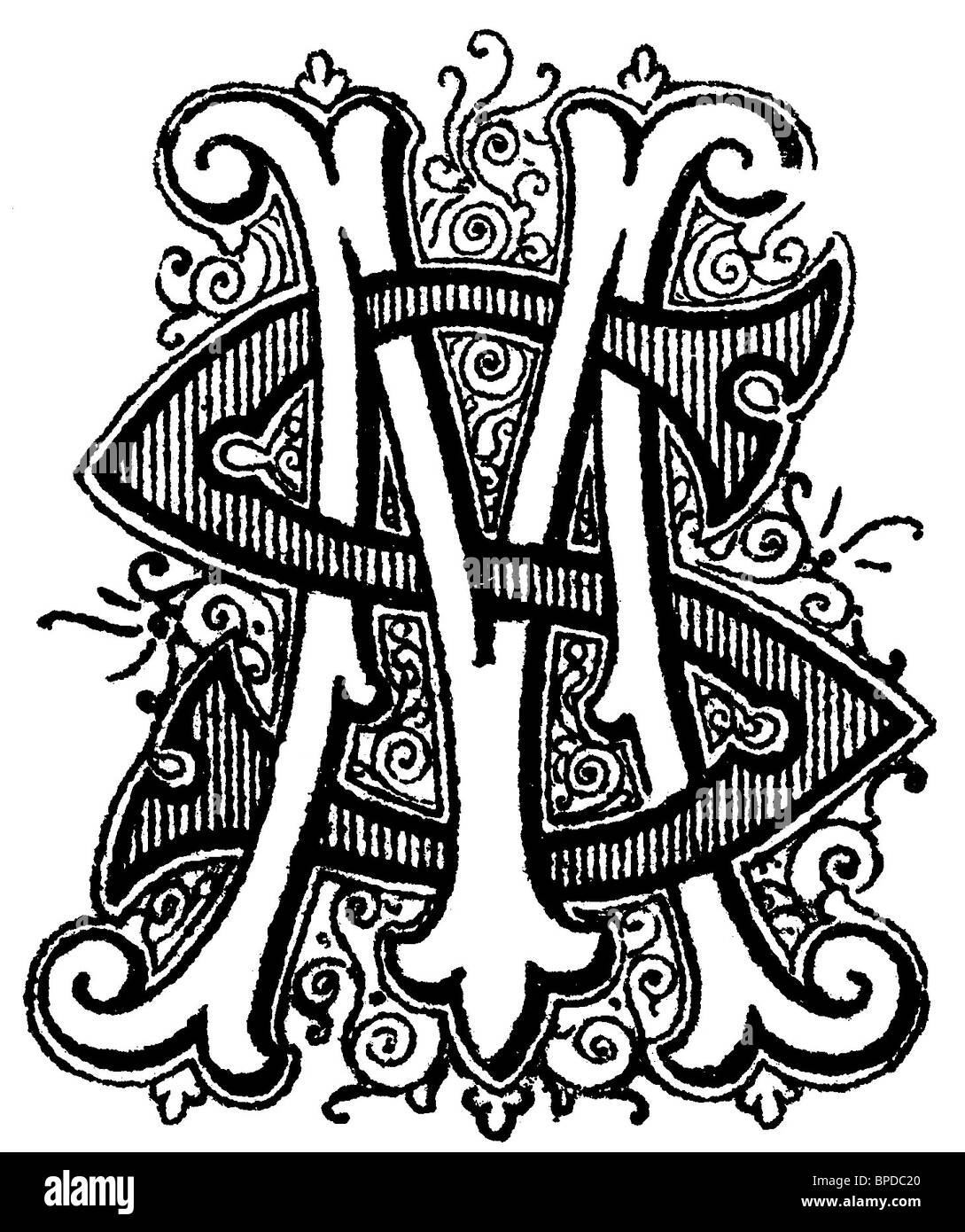 monogramma SM Foto Stock