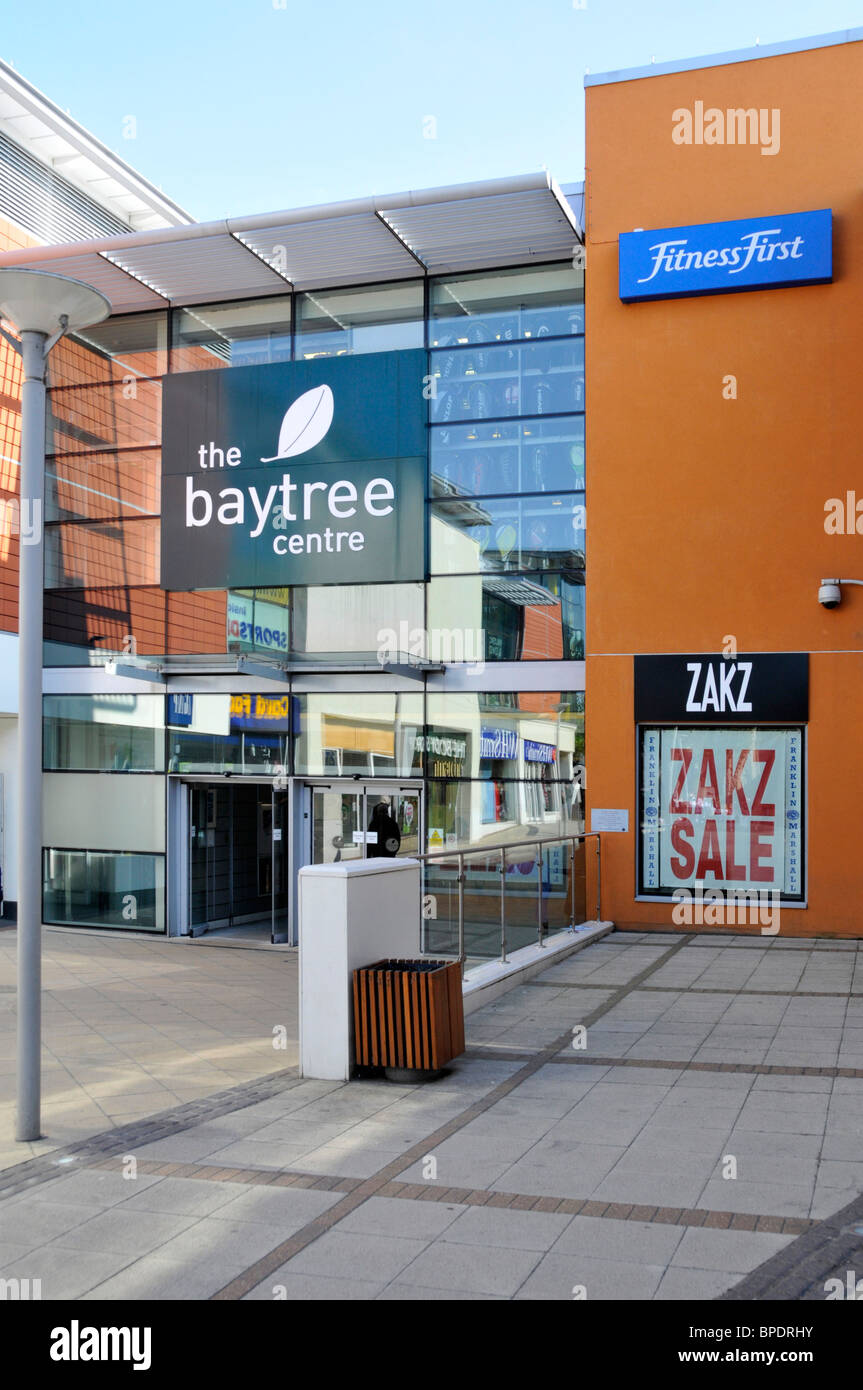 Segno per il Baytree Centre shopping mall ingresso Brentwood Essex England Regno Unito Foto Stock