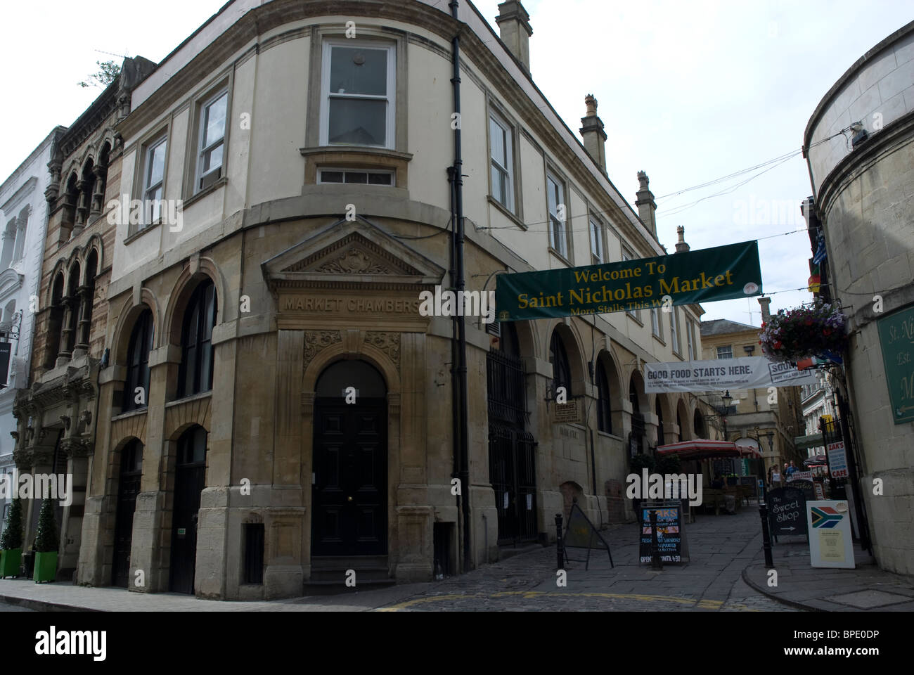 St Nicholas Market esterno Inghilterra Bristol REGNO UNITO Foto Stock