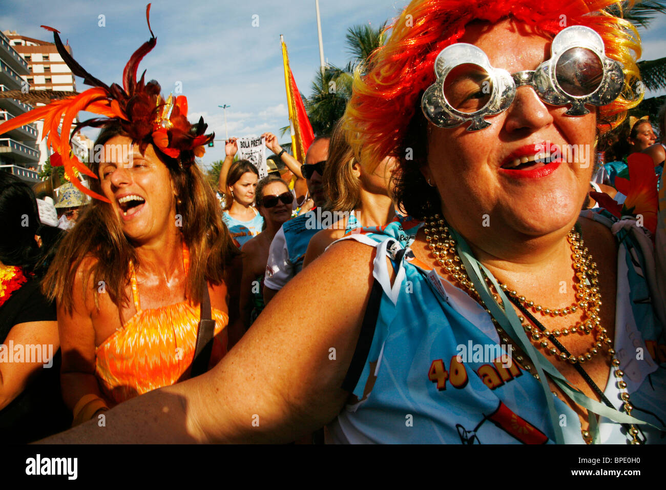 L'Ipanema banda de Banda sfilata di Carnevale, Rio de Janeiro, Brasile. Foto Stock