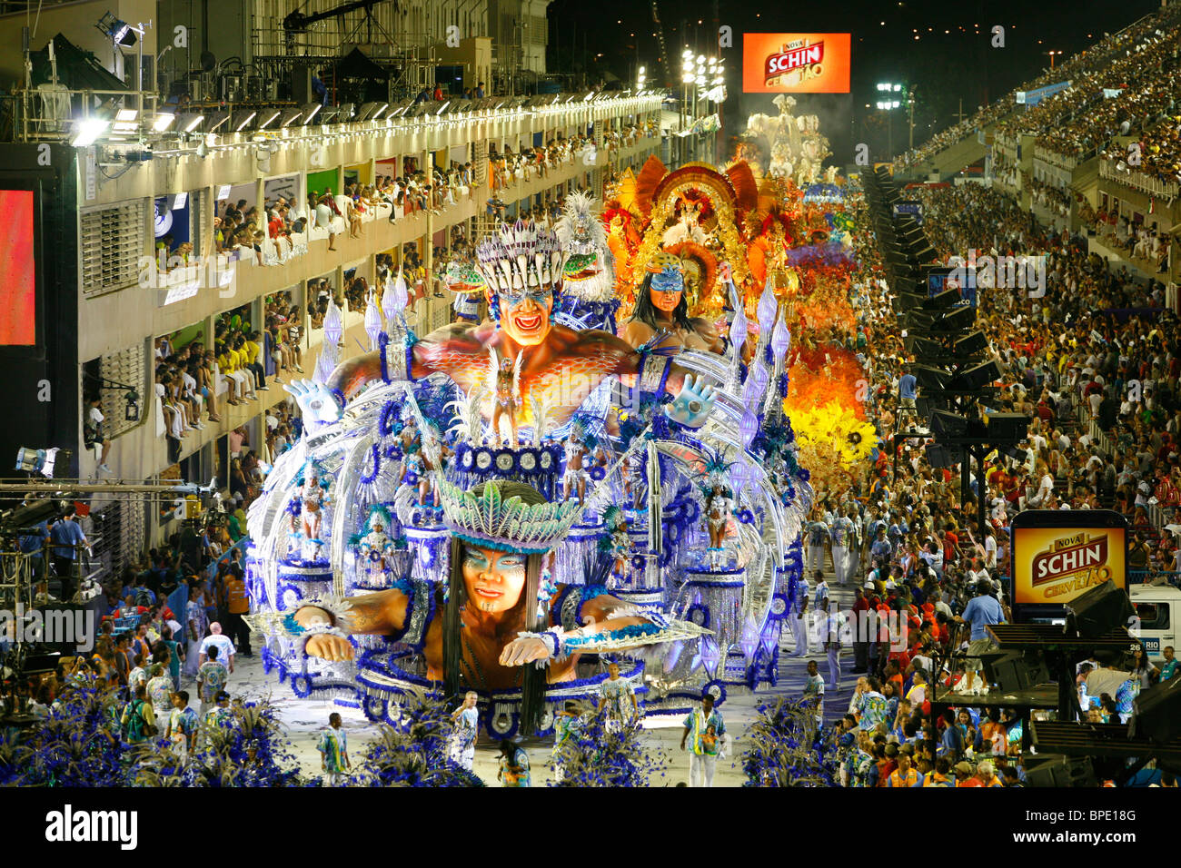 Sfilata di Carnevale al Sambodrome, Rio de Janeiro, Brasile. Foto Stock