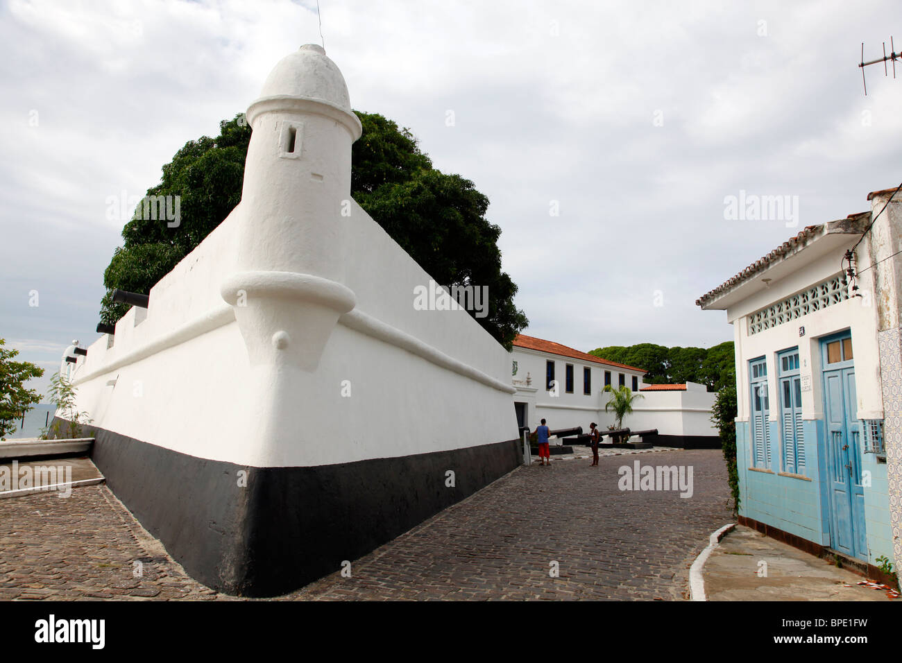 Forte de São Lourenço nella città di Itaparica, Isola Itaparica vicino a Salvador de Bahia, Brasile,. Foto Stock