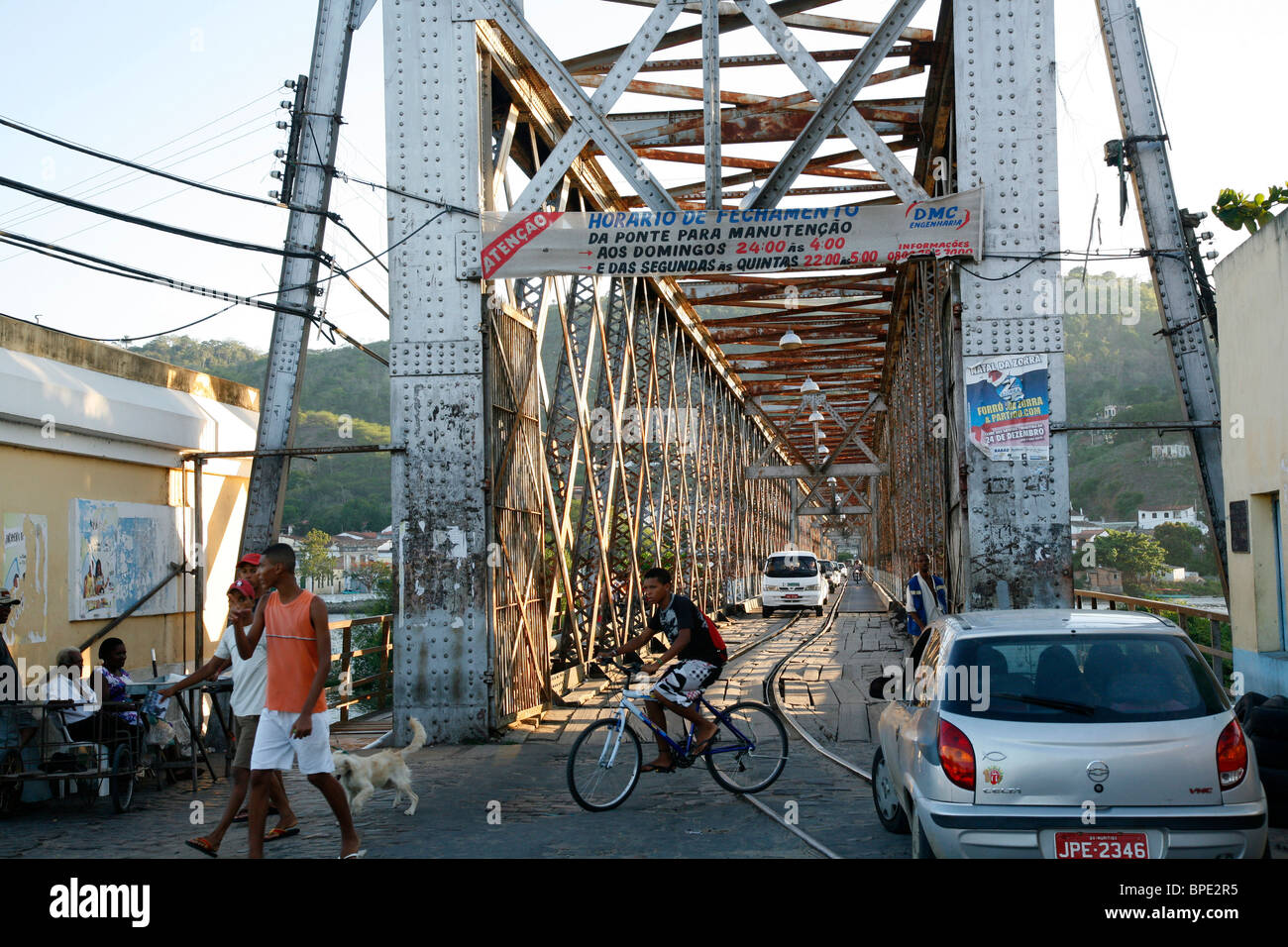 Il ponte che collega Cachoeira e São Felix, Bahia, Brasile. Foto Stock
