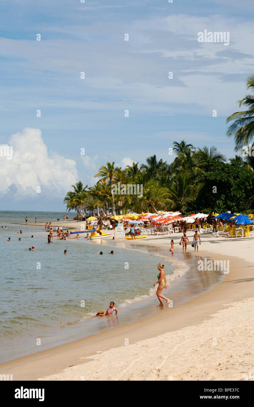 Coroa Vermelha spiaggia, 13 km a nord di Porto Seguro, Bahia, Brasile Foto Stock