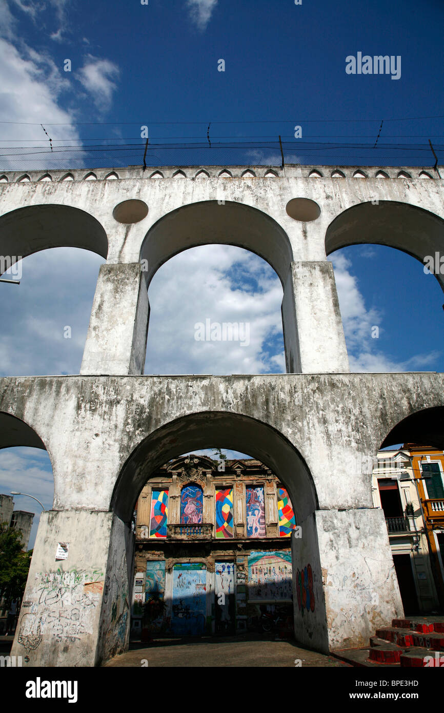 Arcos da Lapa, Rio de Janeiro, Brasile. Foto Stock