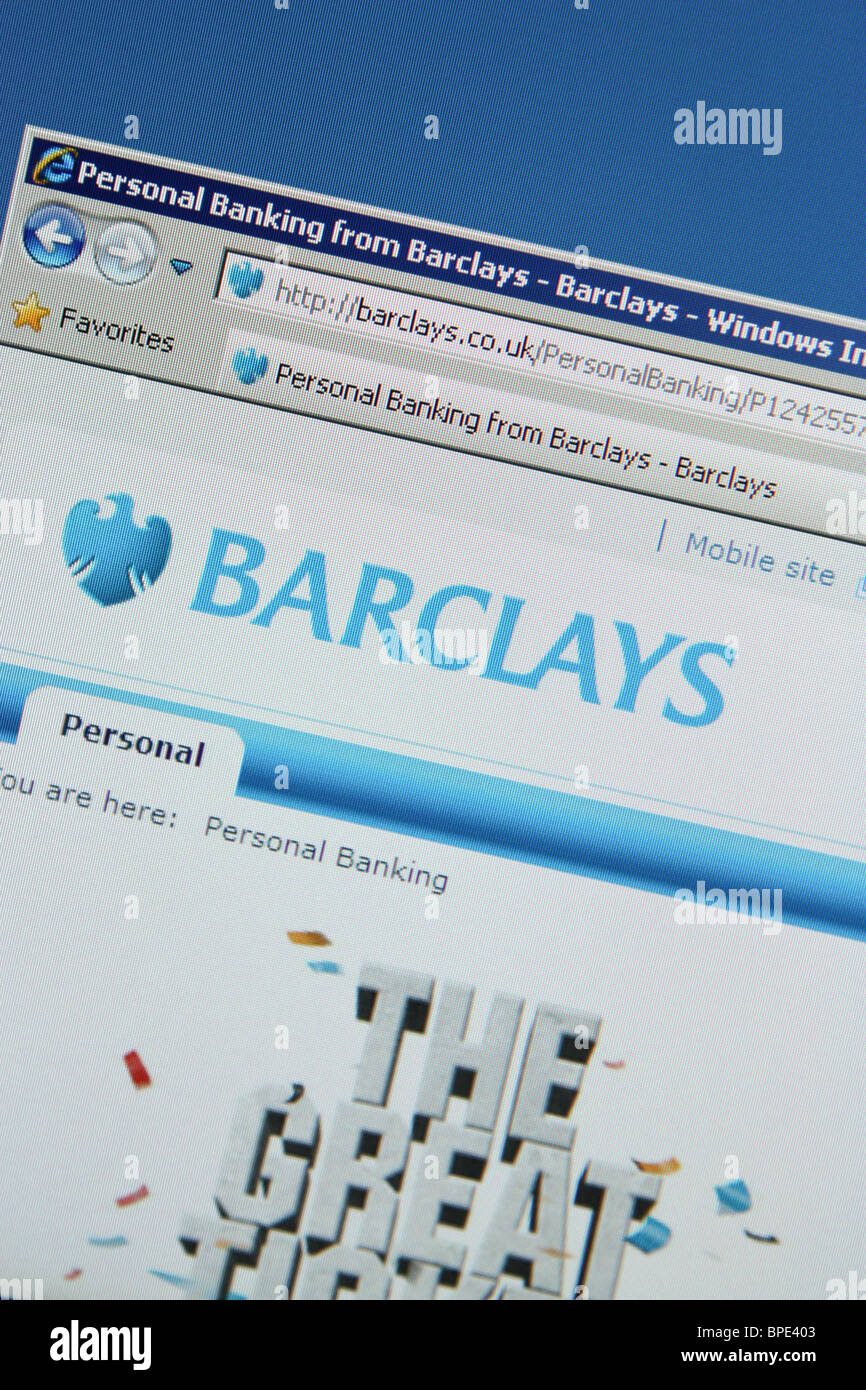 Barclays Global barclays.com servizio finanziario Foto Stock