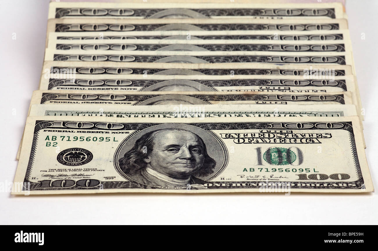 100-dollaro banconote Foto Stock