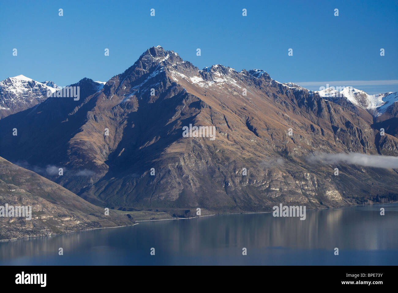 Walter Peak e sul lago Wakatipu, Queenstown, Isola del Sud, Nuova Zelanda Foto Stock