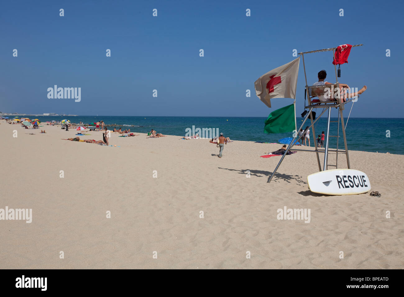 Spiaggia di Barcellona in Caldes d'Estrac, Spagna Foto Stock