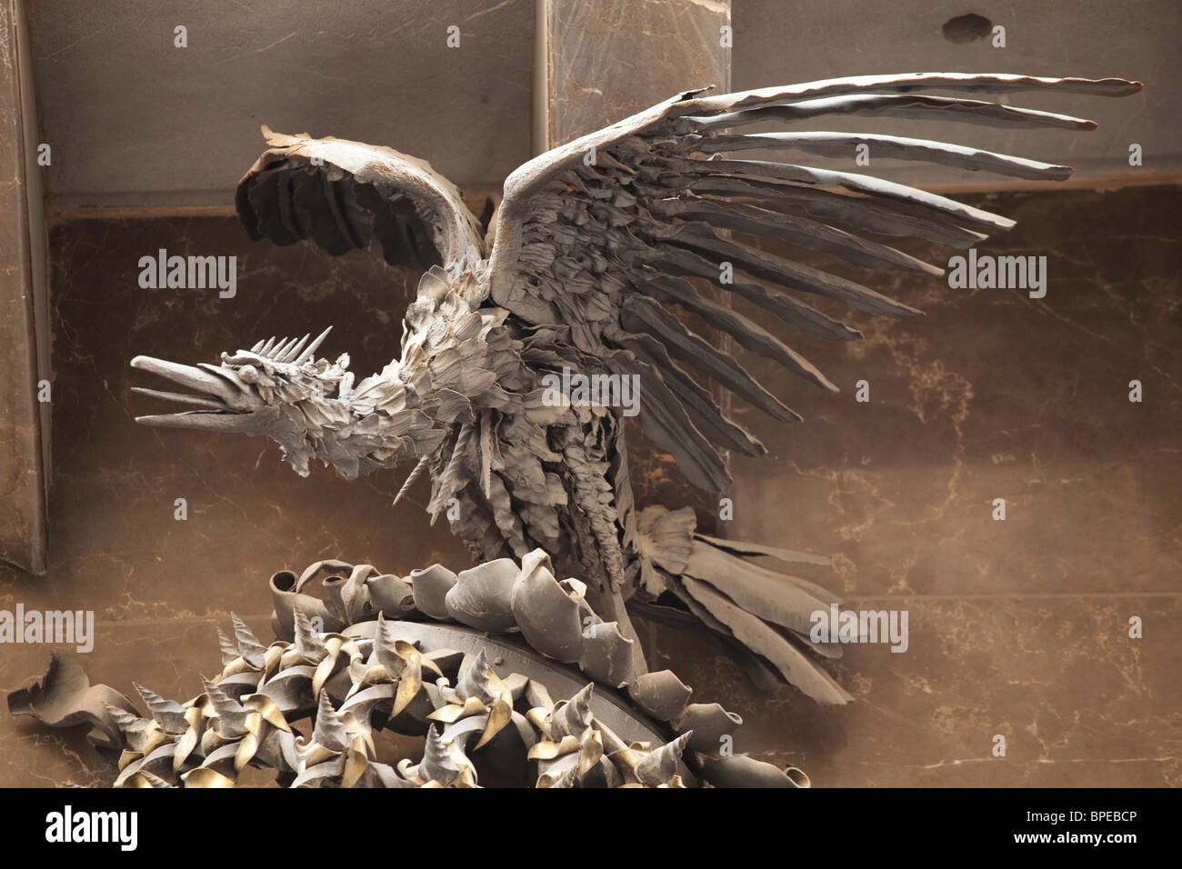 Barcellona Palau Güell ferro battuto dragon esterno Foto Stock