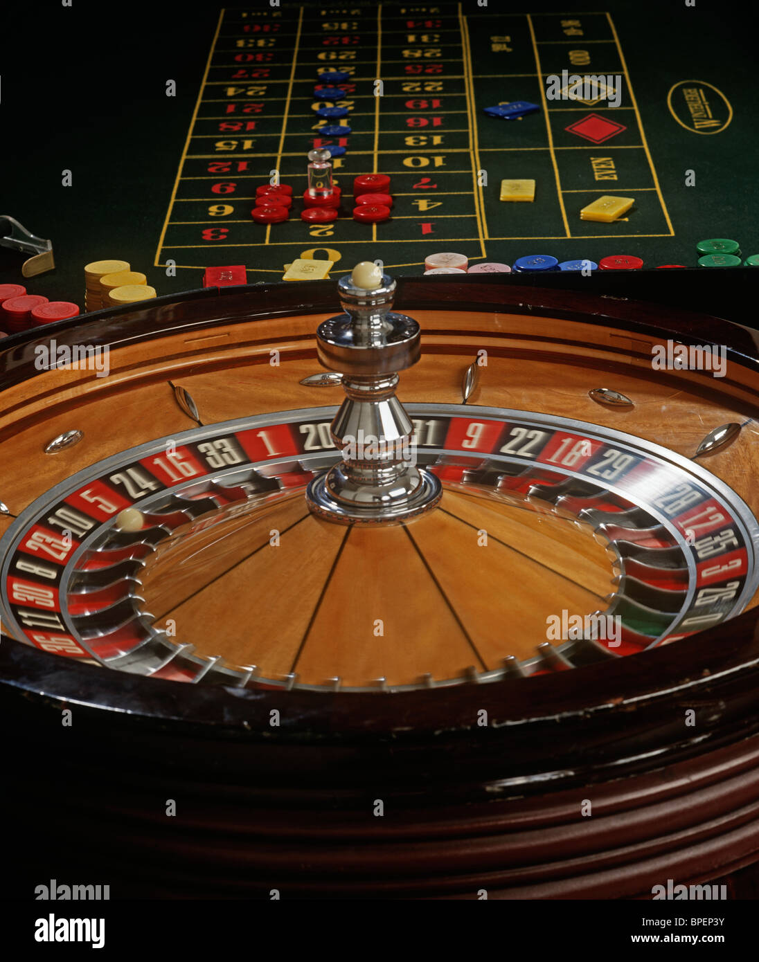 Close-up shot di una roulette Foto Stock