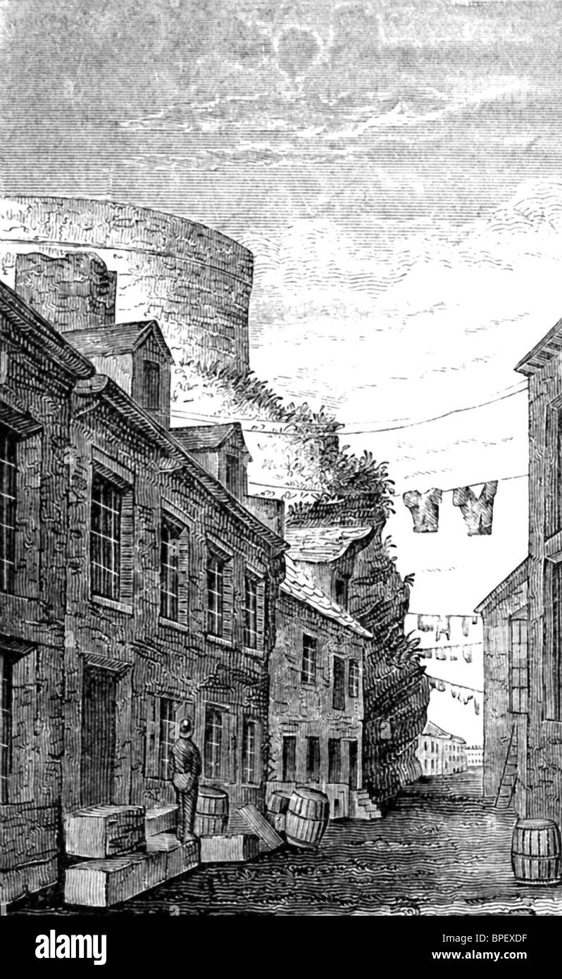 In corrispondenza di questo sito nella città di Québec in Canada, generale rivoluzionario Benedict Arnold è stato aggredito e ferito nel 1775. Foto Stock