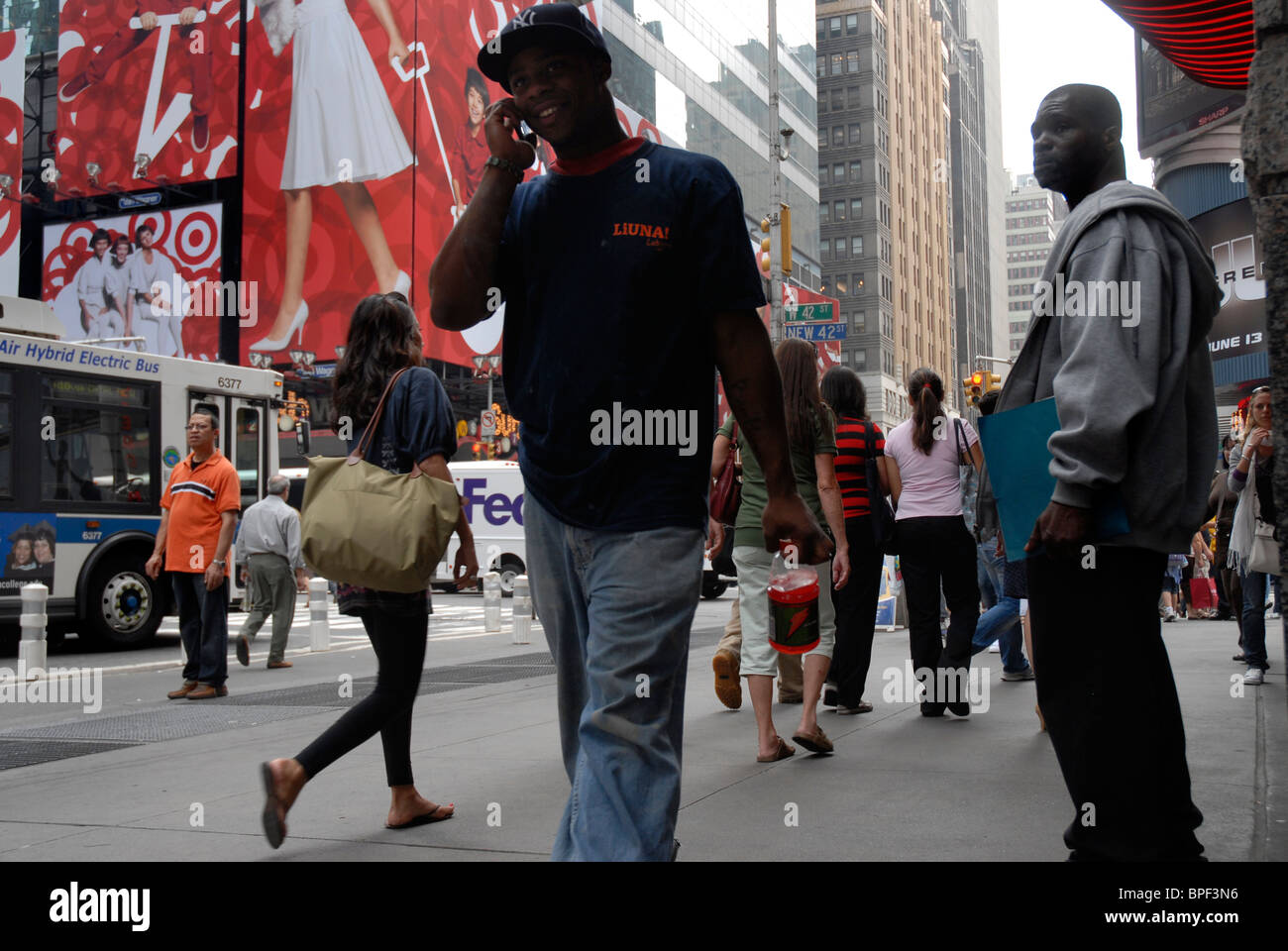 Occupato multiculturale di New York City West side Foto Stock