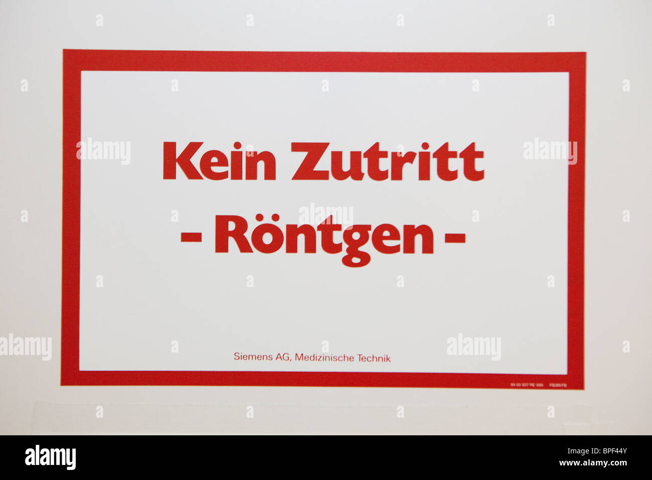 Segno x-ray nessuna voce Foto Stock