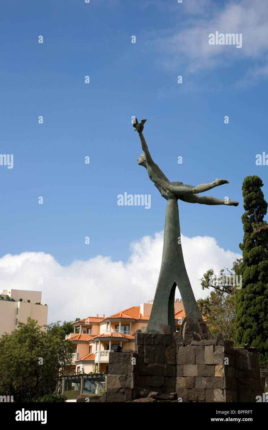 Paz e Liberdade Statua in Funchal - Madeira Foto Stock