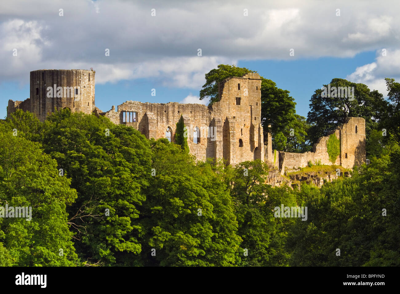 Barnard Castle, una fortificazione normanna costruita sulle rive del Fiume Tees, Teesdale, County Durham, Inghilterra Foto Stock