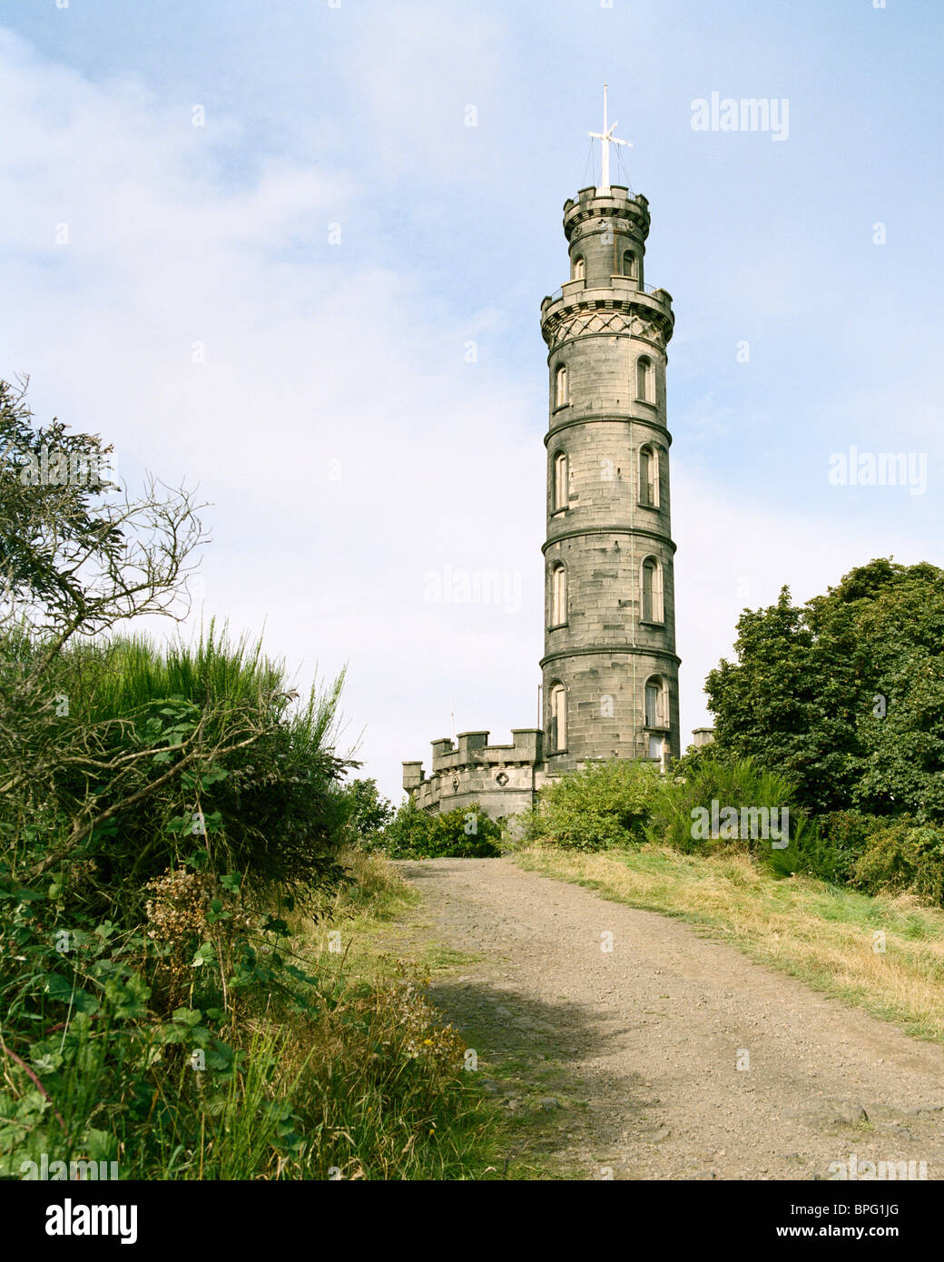 Monumento Nelson Calton Hill Edinburgh Scozia Scotland Foto Stock