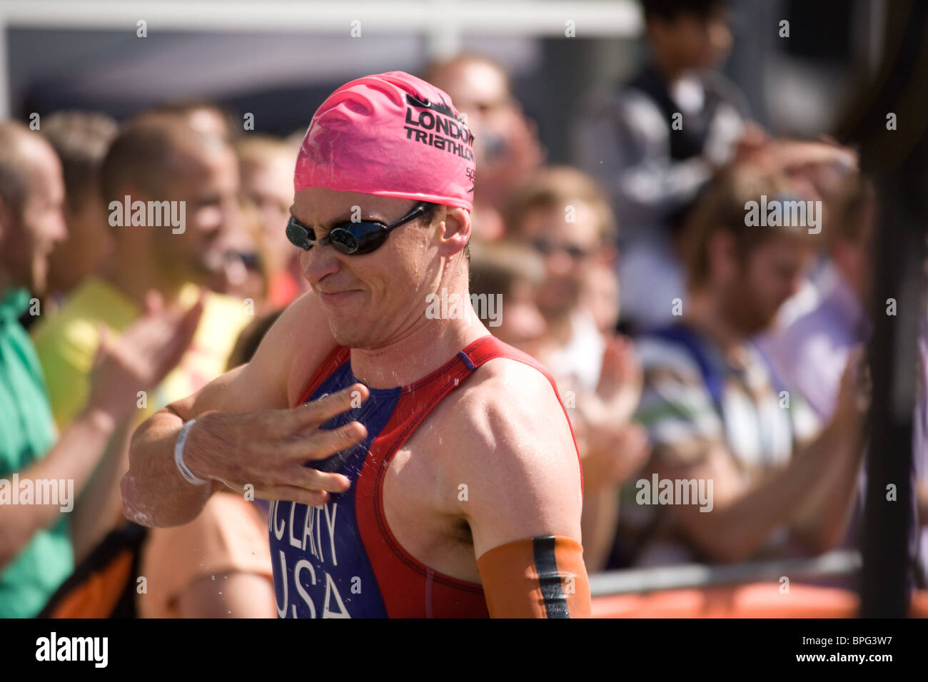 London Triathlon Dustin Mc larty Foto Stock