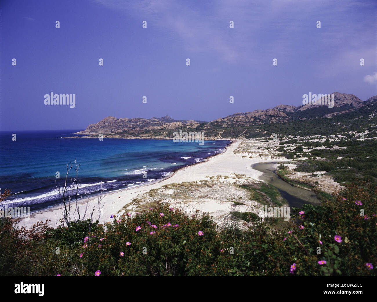 Spiaggia di Ostriconi, L'lle de Rousse, Corsica Foto Stock