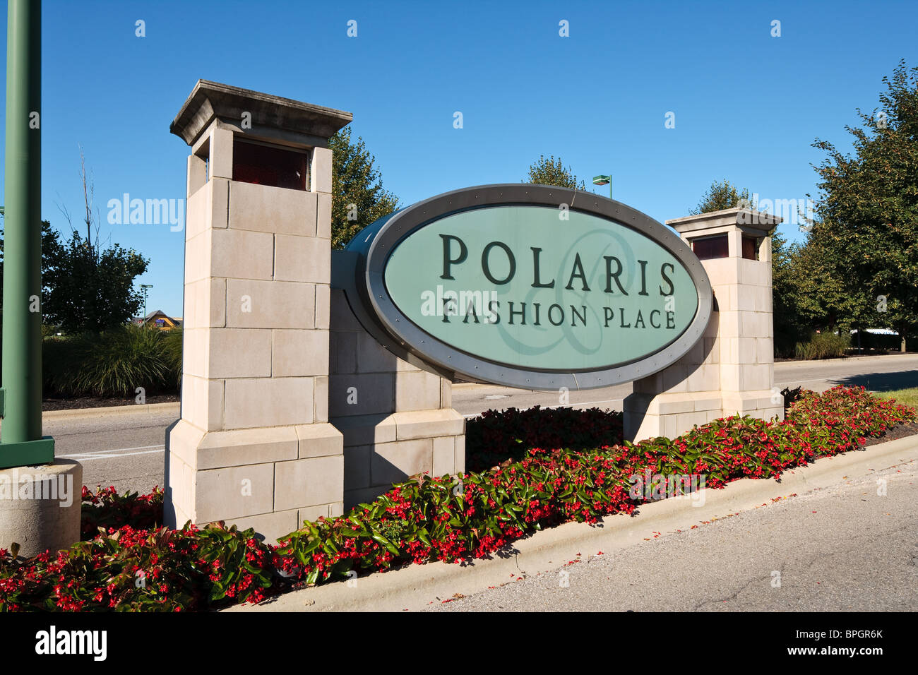 Segno in entrata a Polaris Fashion Place Foto Stock