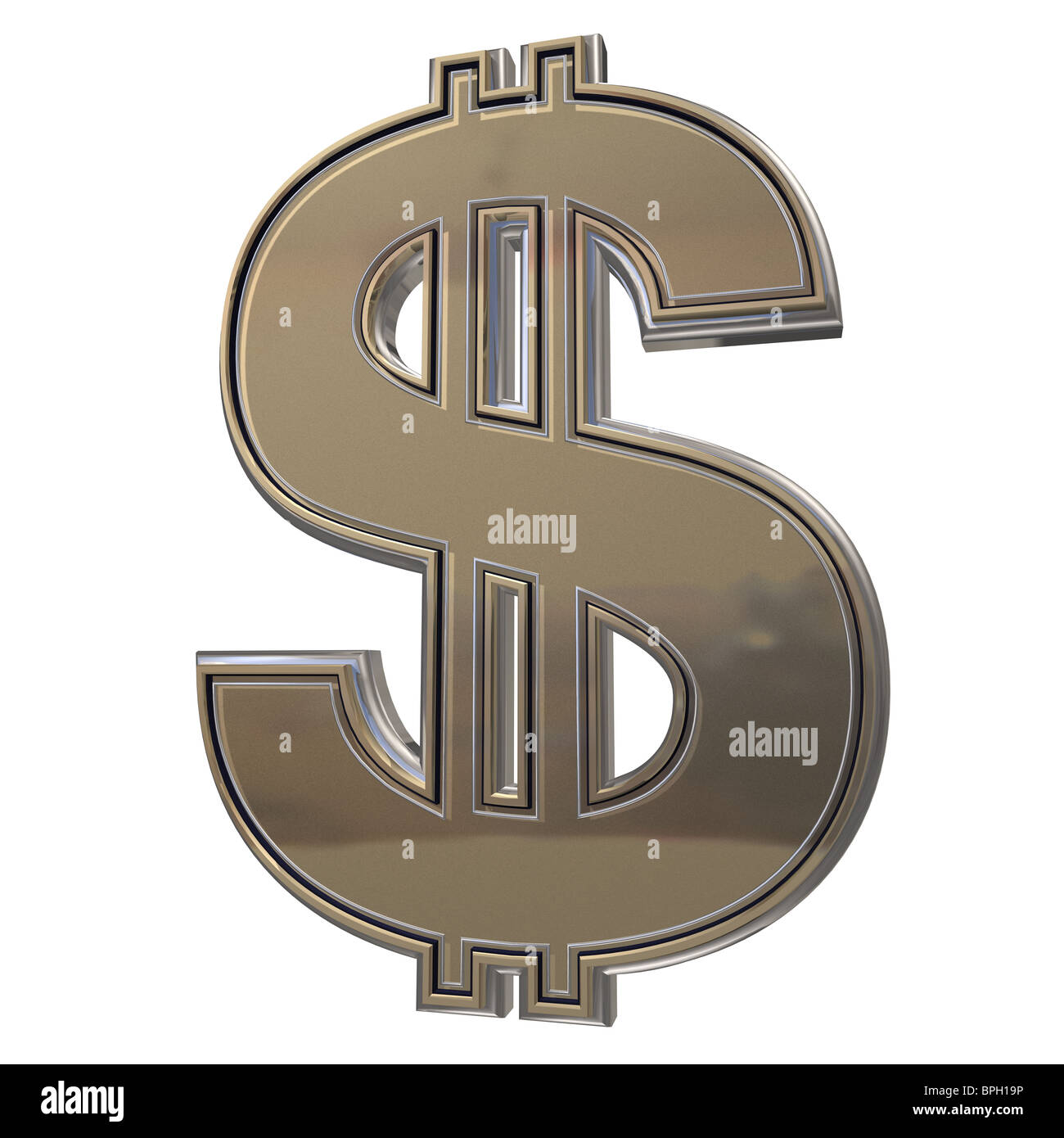 3d dollar isolato su uno sfondo bianco Foto Stock