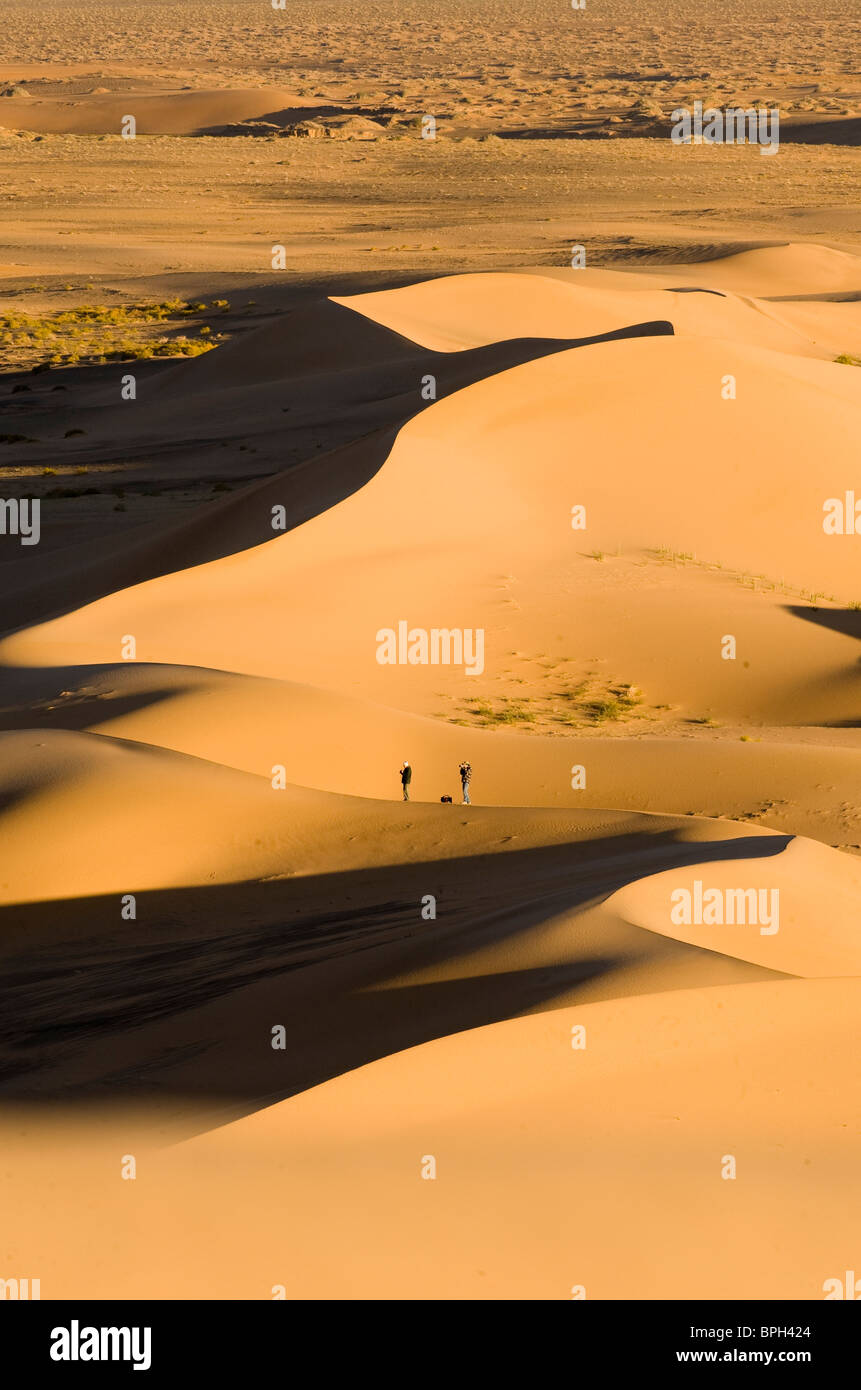 Khongoryn Els dune di sabbia nel sud del deserto dei Gobi Mongolia inverno Foto Stock
