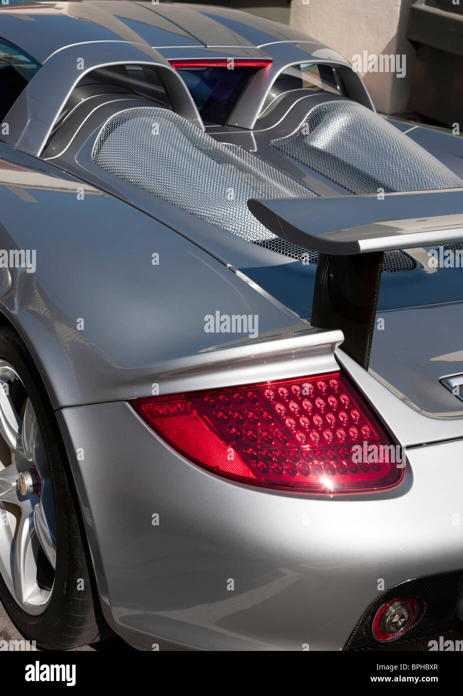 Porsche Carrera GT argento Foto Stock