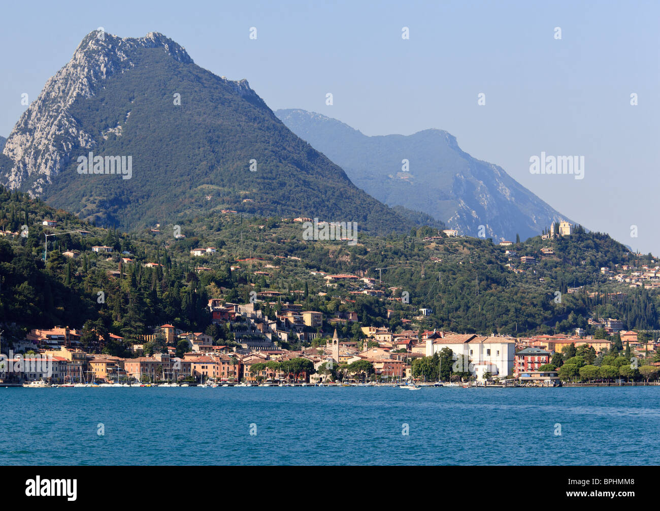 Toscolano Maderno o Maderno sulle rive del Lago di Garda, Italia Foto Stock