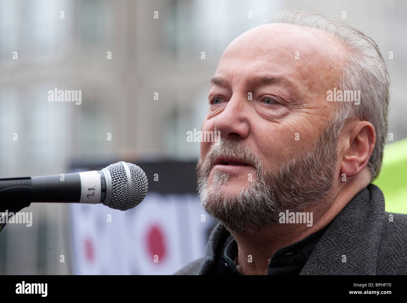 George Galloway MP speking a anti-guerra di dimostrazione in London REGNO UNITO Foto Stock