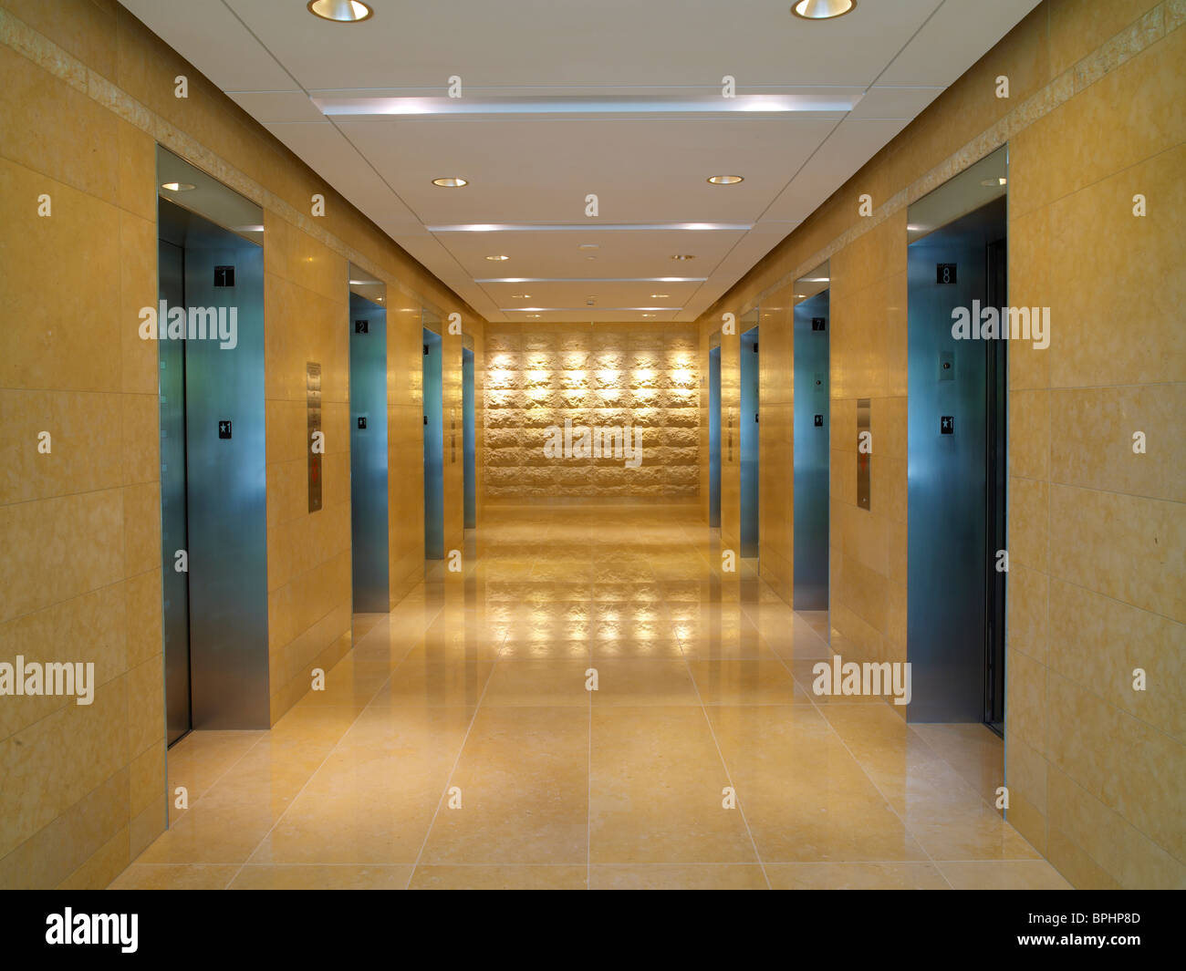 Ascensore Lobby, Baltimore, Stati Uniti d'America Foto Stock