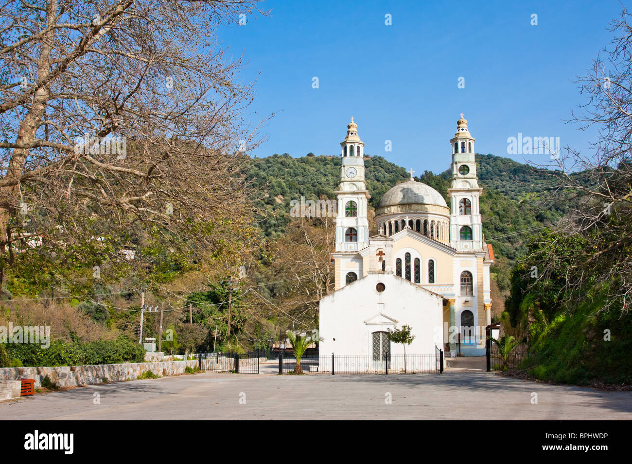 La chiesa nel villaggio di Meskla sull isola di Creta, Grecia Foto Stock