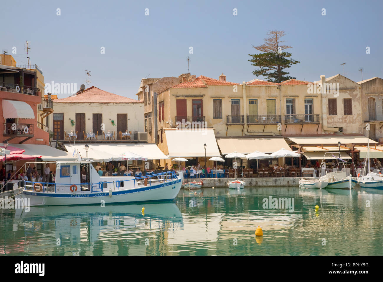 Porto veneziano, Rethimno, Creta, Grecia Foto Stock