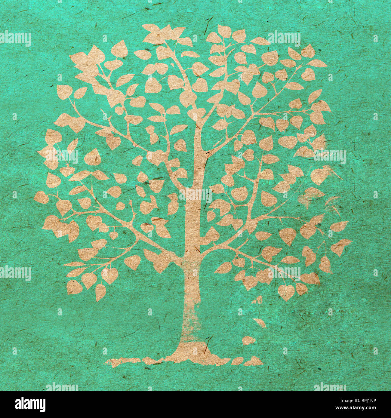 Vintage sfondo con l'albero. Vintage vecchio trama della carta Foto Stock
