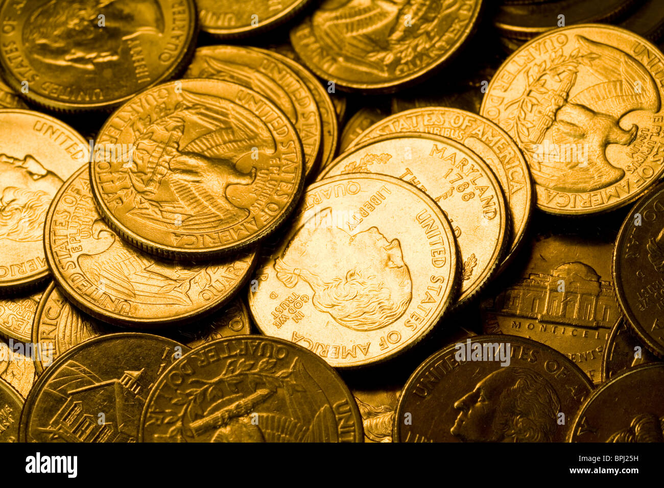 Noi monete close up shot Foto Stock