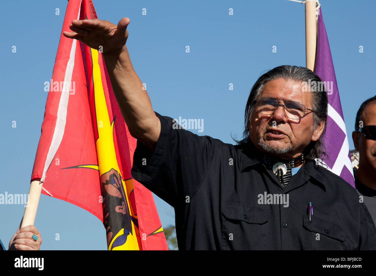 American Indian Movement Leader banche Dennis Foto Stock