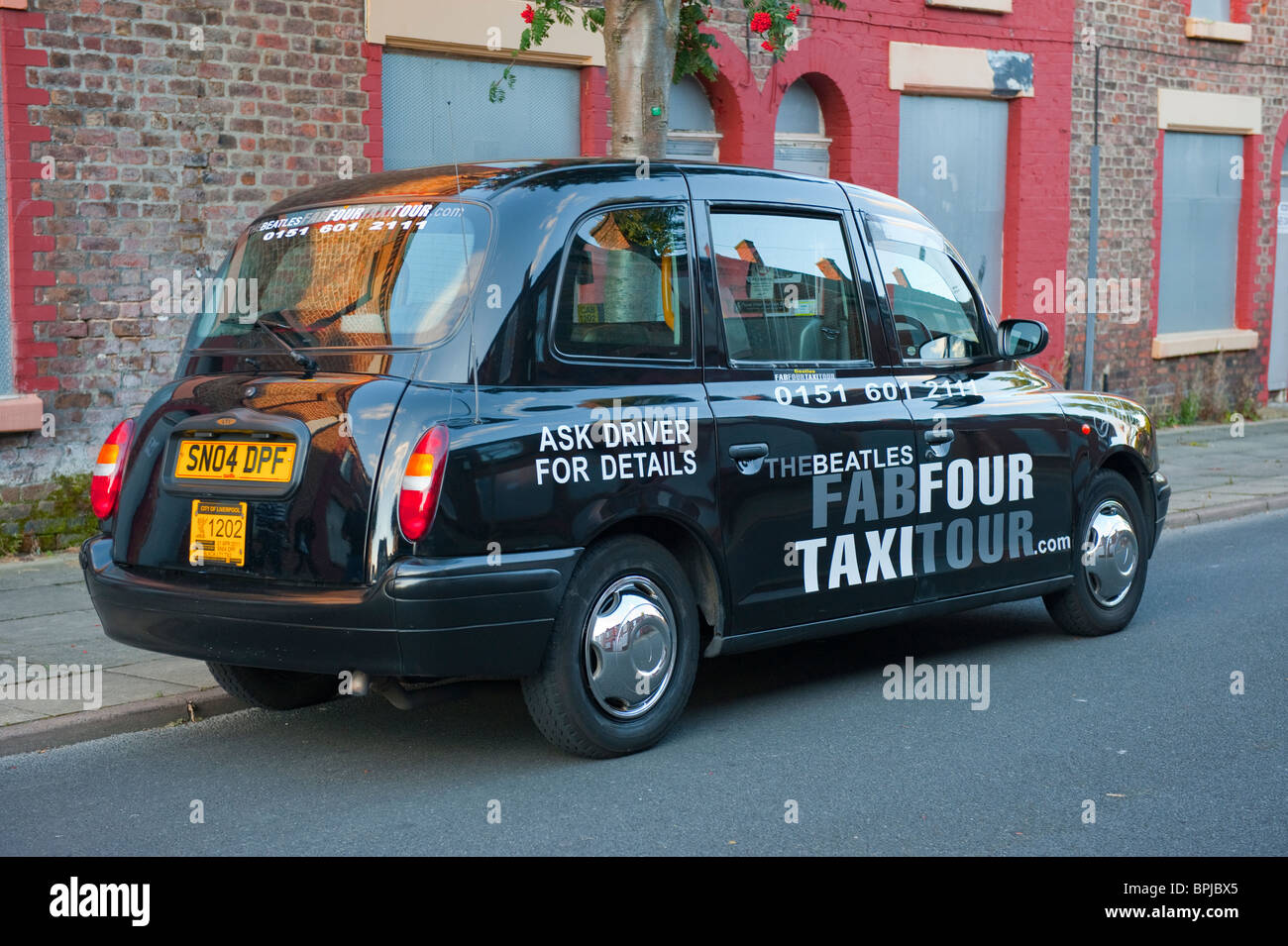 Fab Four Beatles Taxi Tour Liverpool Regno Unito Foto Stock
