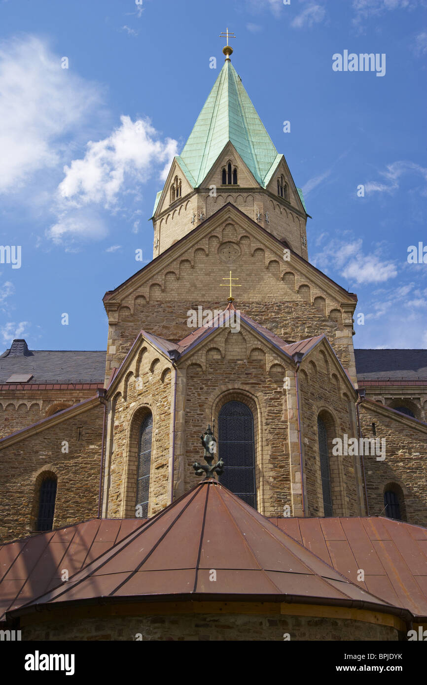 San Ludgerus Basilica a Essen-Werden, Ruhrgebiet, Renania settentrionale-Vestfalia, Germania, Europa Foto Stock