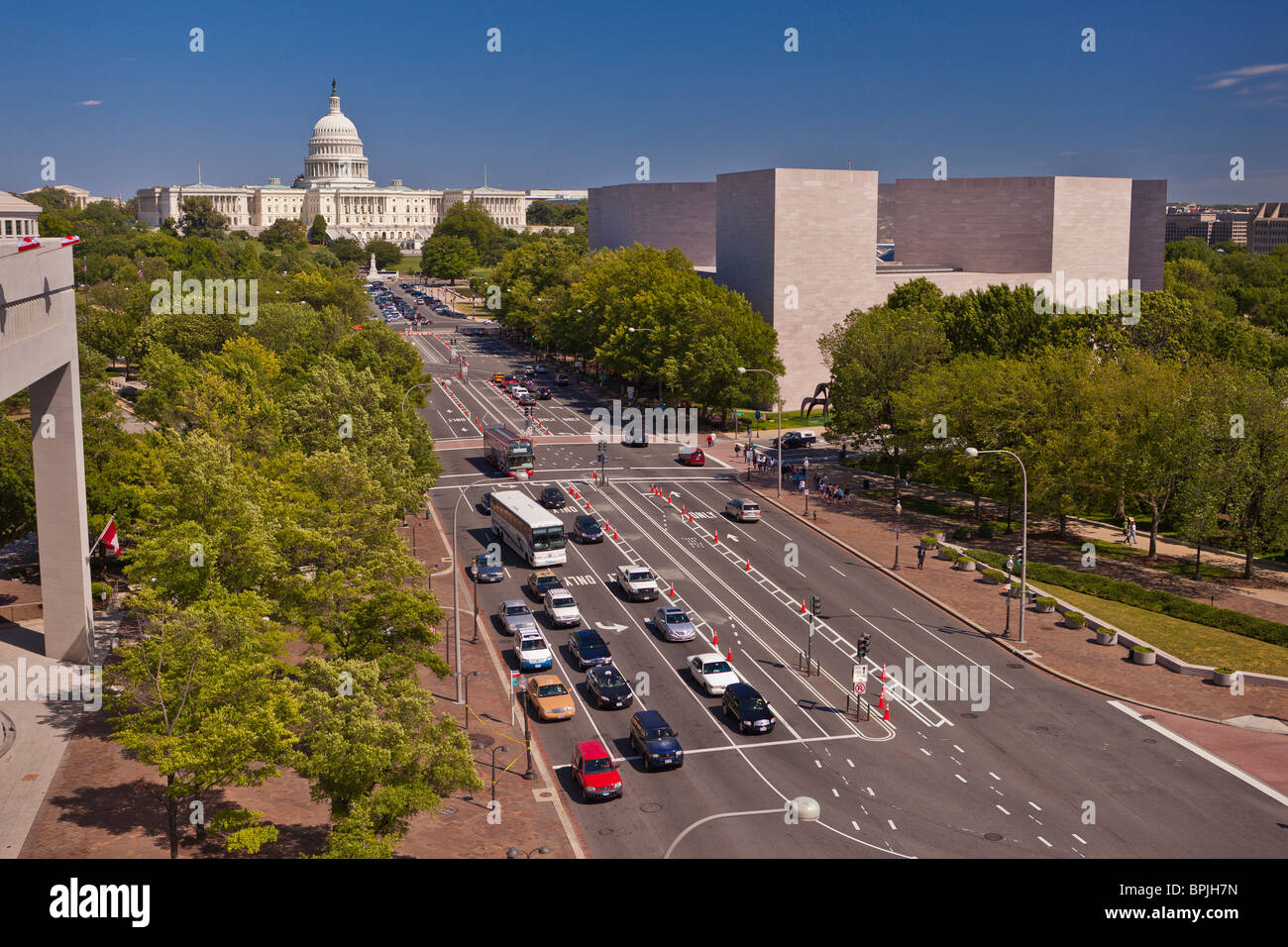 WASHINGTON, DC, Stati Uniti d'America - Pennsylvania Avenue e il Campidoglio degli Stati Uniti dome. Foto Stock